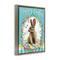 Stupell Industries Happy Easter Bunny Wreath Floating Frame Wall Art